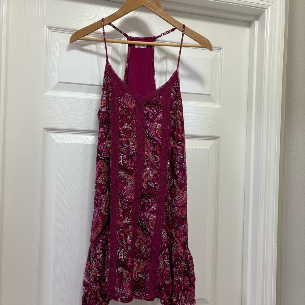 Hollister Pink Paisley Spaghetti Strap Dress